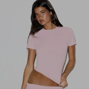 SKIMS Pink Short Sleeve Tee
